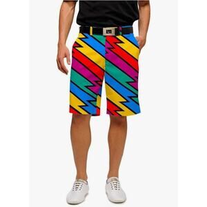 Loudmouth Golf Men's Colorful John Daly Captain Thunderbolt Shorts 32